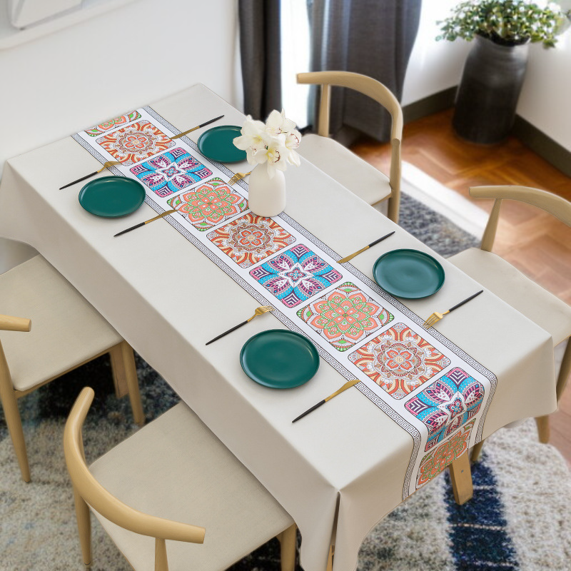 유럽 미국식 방수 PVC 테이블보 레스토랑 파티용 식탁 커버