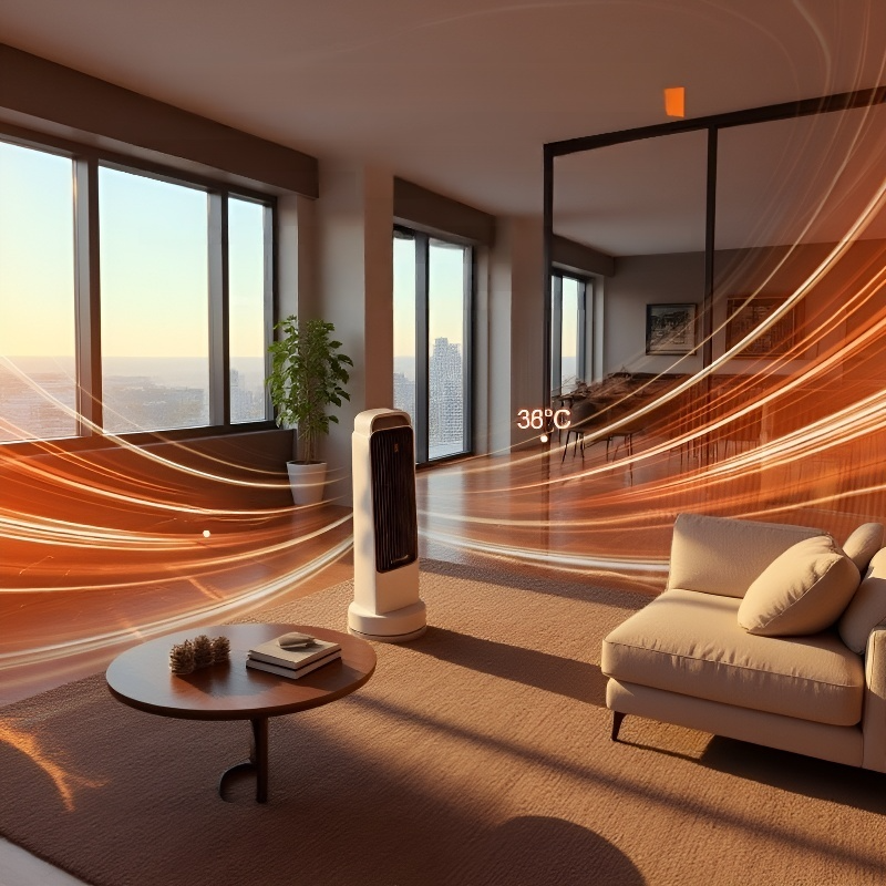 安全設計のミニファンヒーター