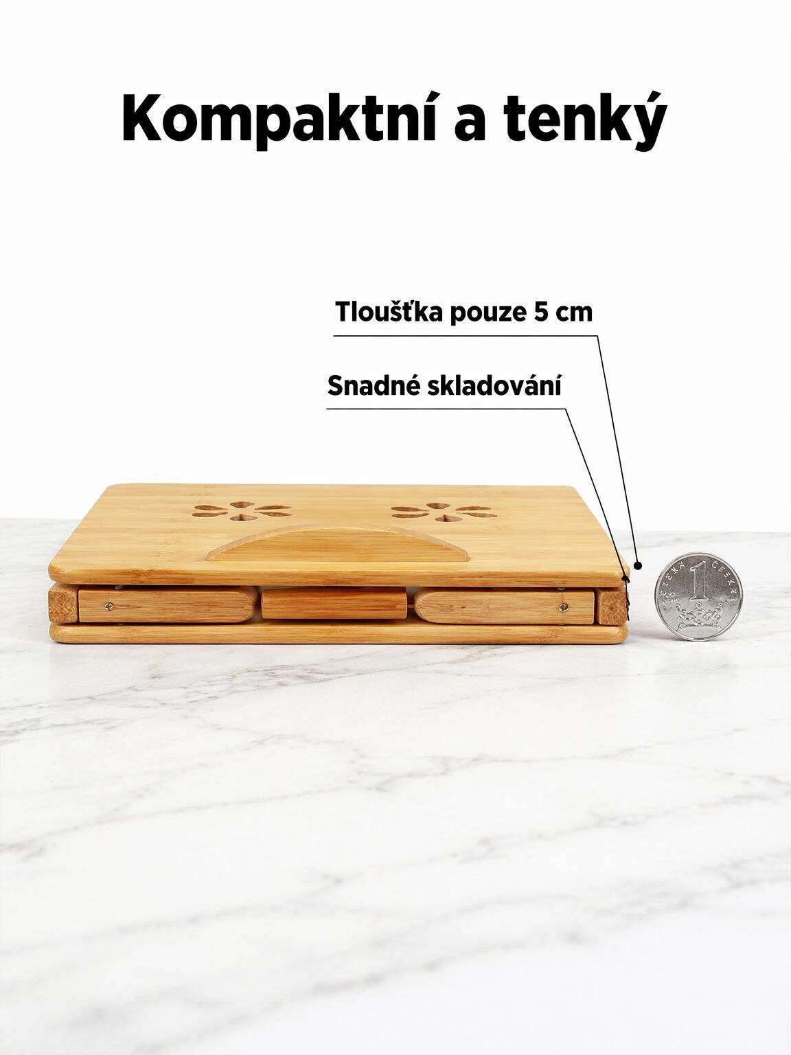 Skládací přenosný stolek na notebook do postele pro lenochy