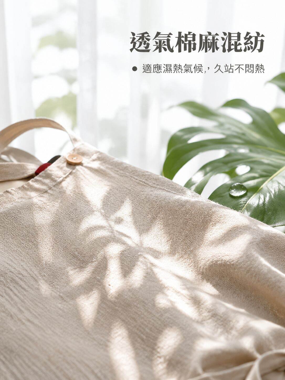 棉質廚房圍裙，奶茶美甲專用，日韓風格，男女皆宜
