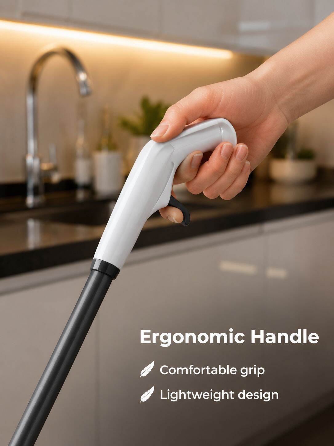Household Hands-Free Spray Flat Mop with Cloth Clip, Dry and Wet Dual-Use Cleaning Mop