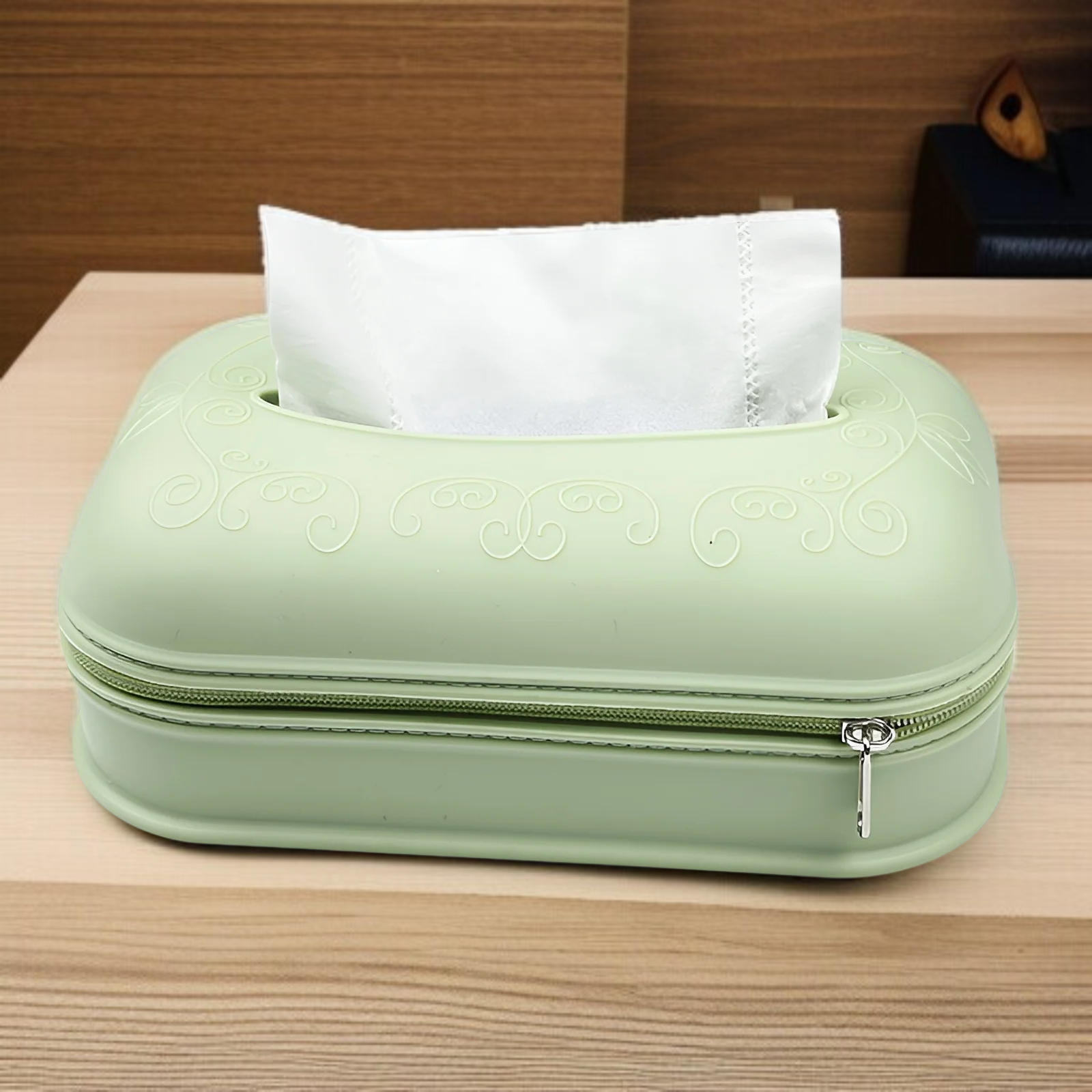 Szilikon zsebkendőtartó a nappaliba, cipzárral, tapétához illeszthető