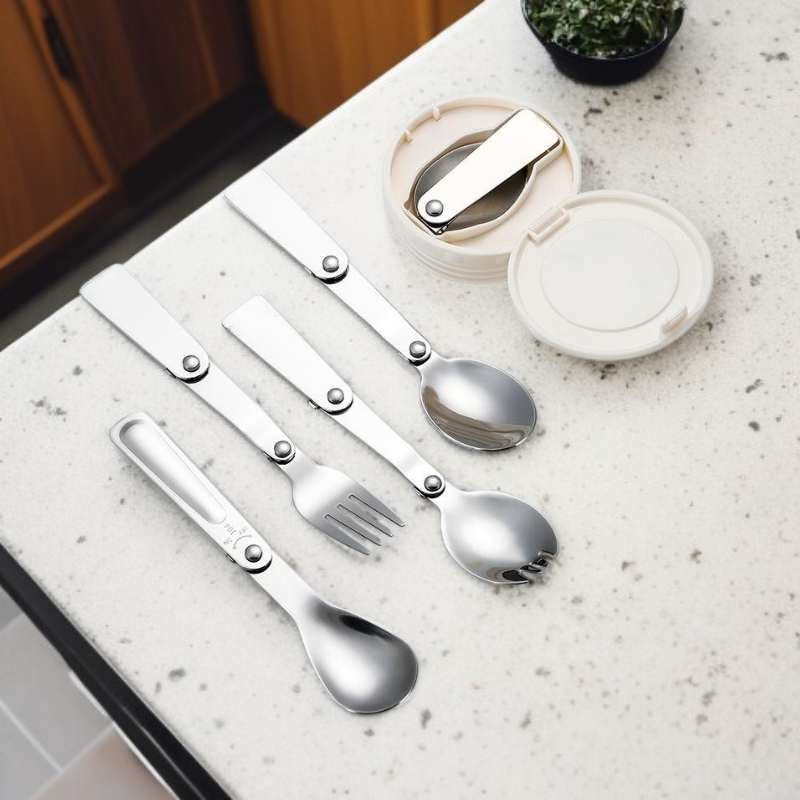 3단 접이식 미니 스테인리스 스푼