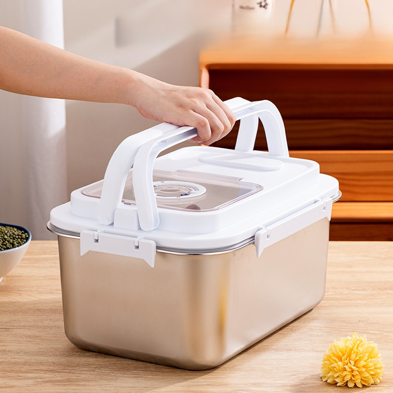 Acero inoxidable engrosado y sellado para almacenar cubos de arroz multifuncionales