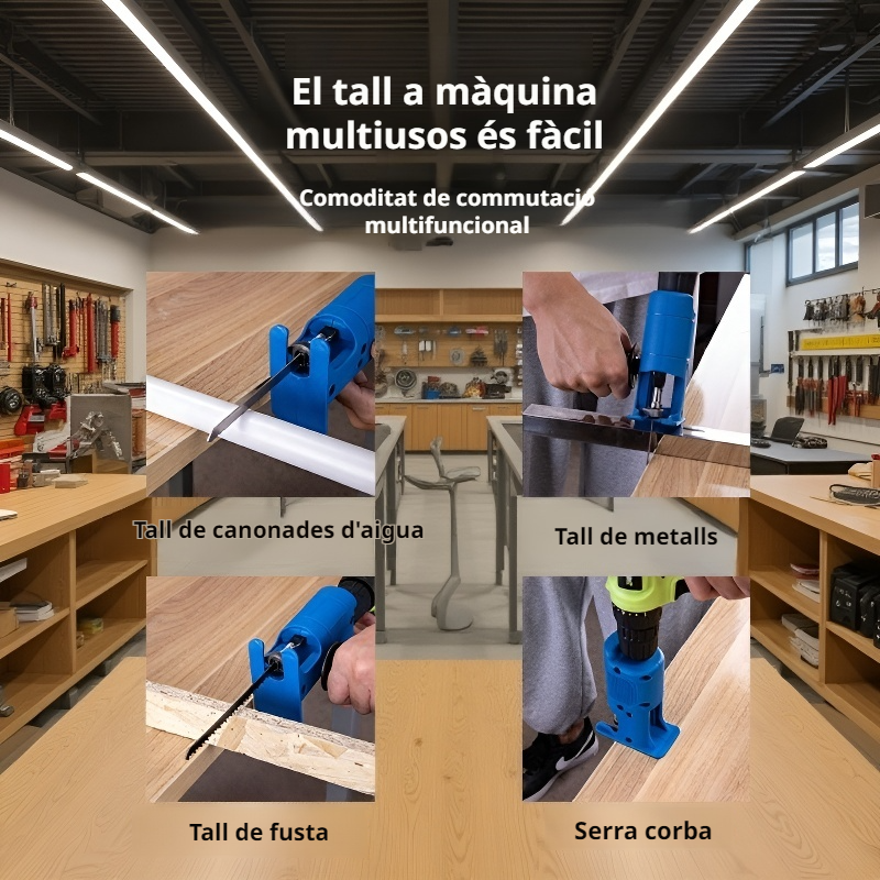 Eina elèctrica multifuncional per convertir serra, trepant i tallar