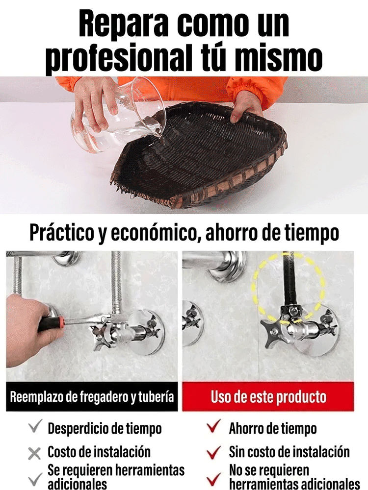 Sellador reparador de grietas y filtraciones en paredes