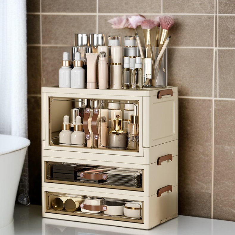 大容量桌面文具收納盒 抽屜式多功能學生宿舍收納櫃 桌面收納盒書房置物架