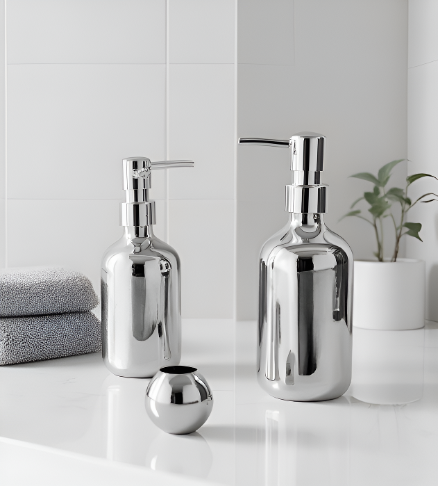 プッシュ式で使いやすいスキンケアボトル