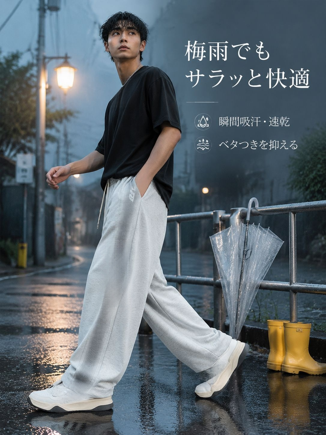 メンズ薄手カジュアルスポーツパンツ夏モデル