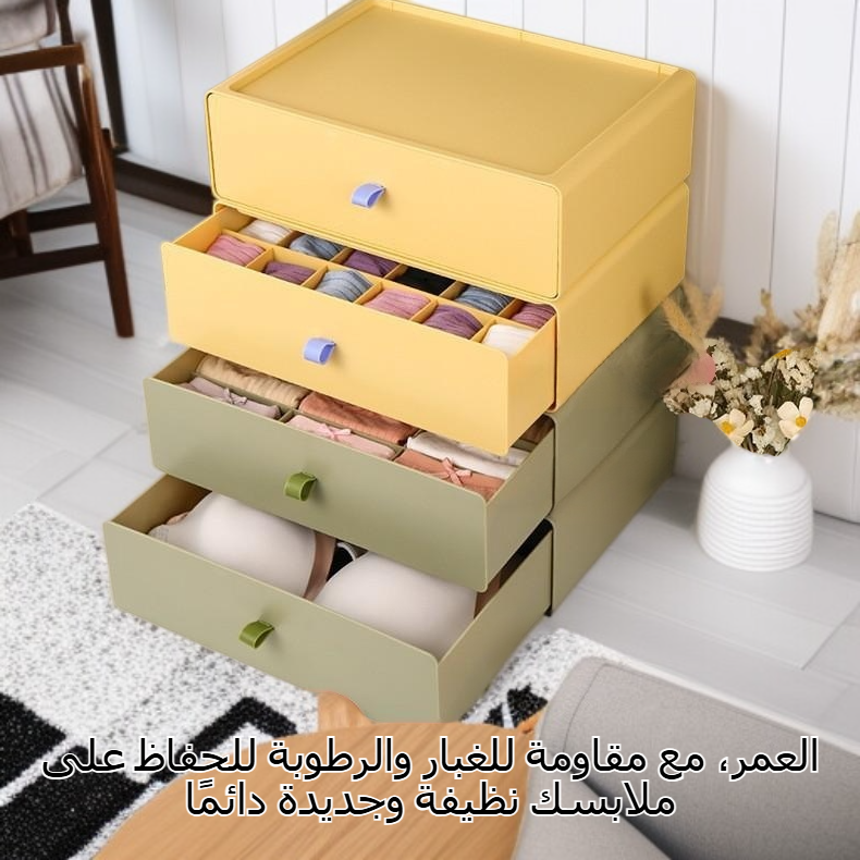 علبة تخزين درجية للملابس مع تقسيم للجوارب والملابس الداخلية والأحذية
