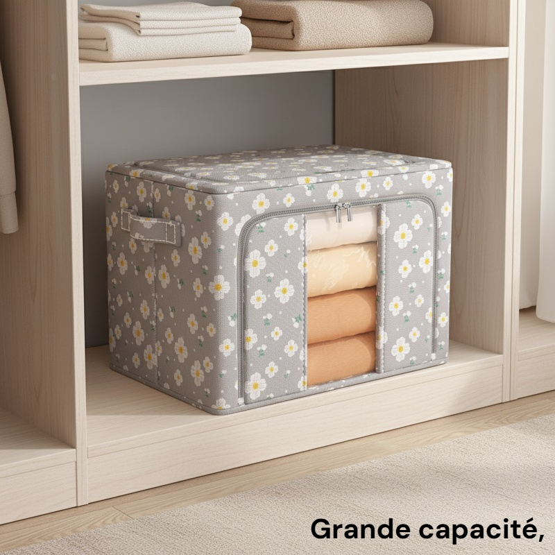 Boîte de rangement pliable, grande capacité