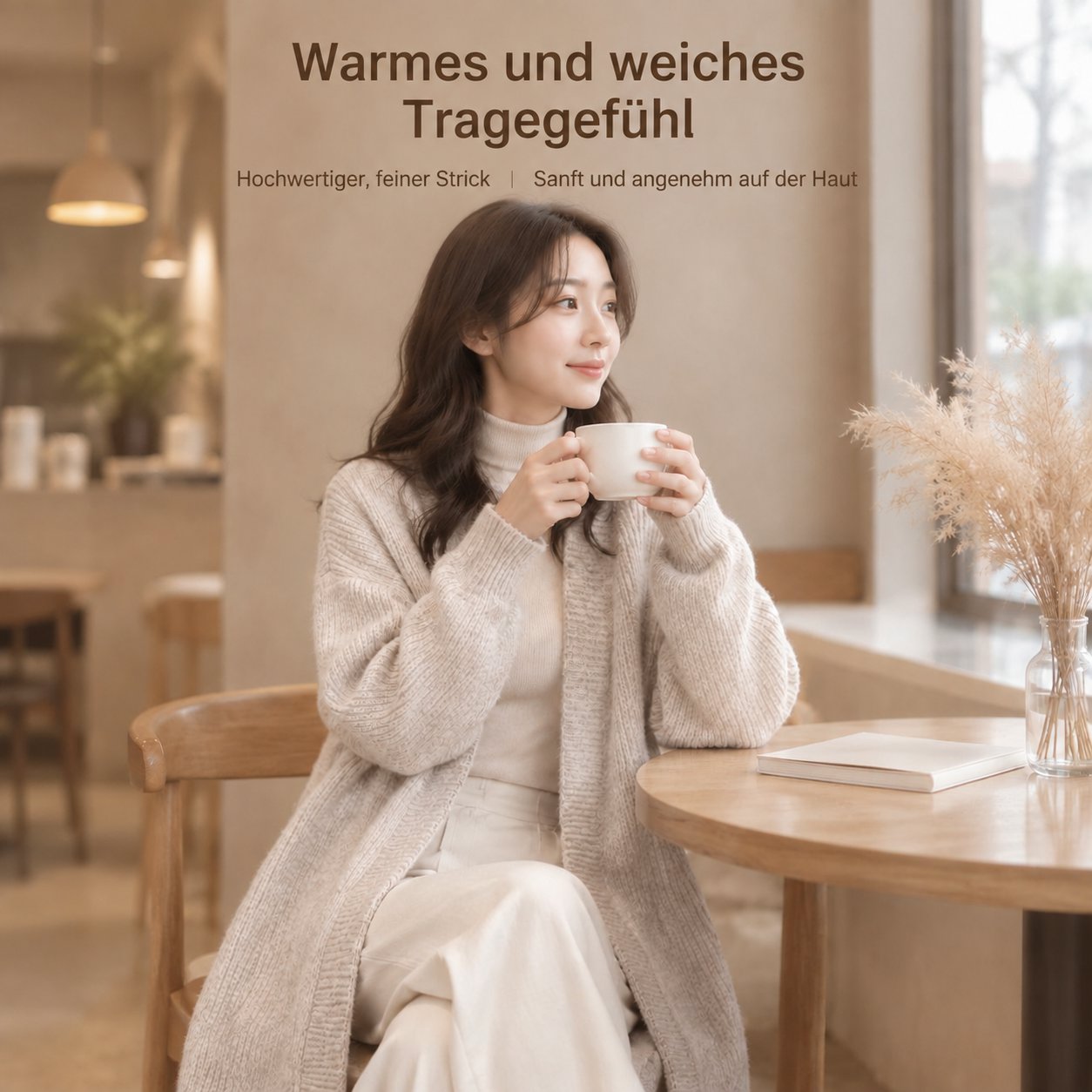 Langer, bequemer Strick-Cardigan für Damen
