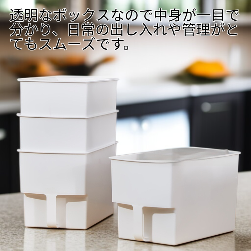 家庭用重ねられるプラスチック収納ボックス、整理収納の必需品