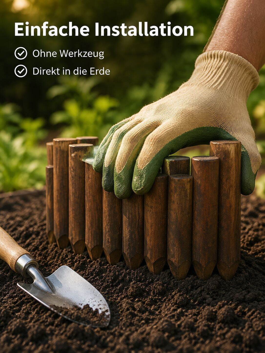 Boden-Zaun aus karbonisiertem, anti-korrosivem Holz für Garten, Hof-Trennwand und Blumenbeete