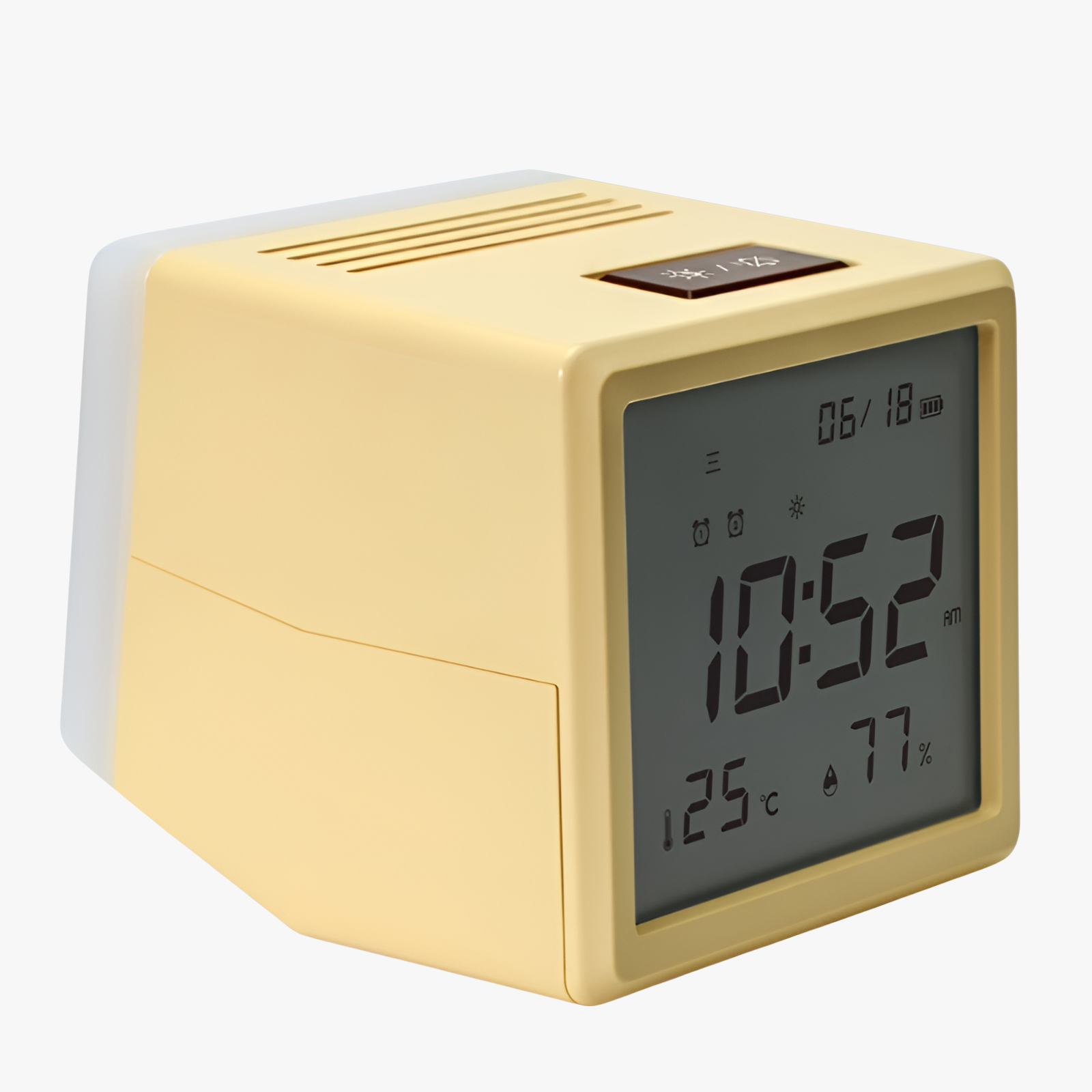 シーソー目覚まし時計ナイトライト、無段階調光、温度と湿度表示、ワンタッチスイッチ付きデュアル目覚まし時計、デスクトップLED大画面デジタルディスプレイ時計、多機能ナイトライト、ベッドサイドランプ、Ty