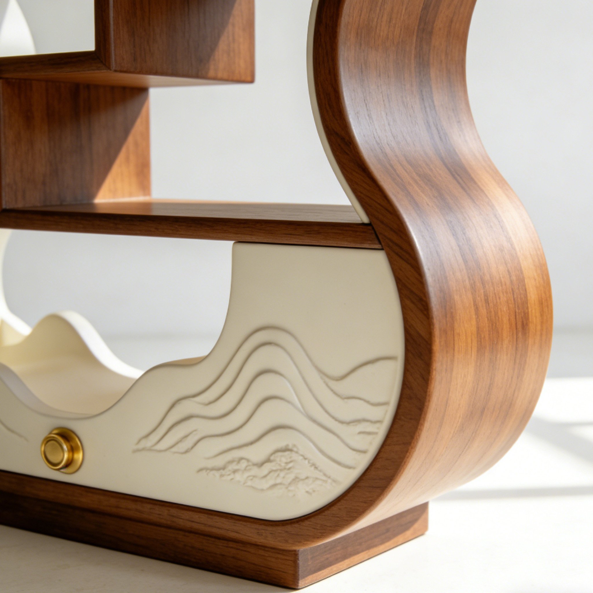 서재 원목 조각 책장