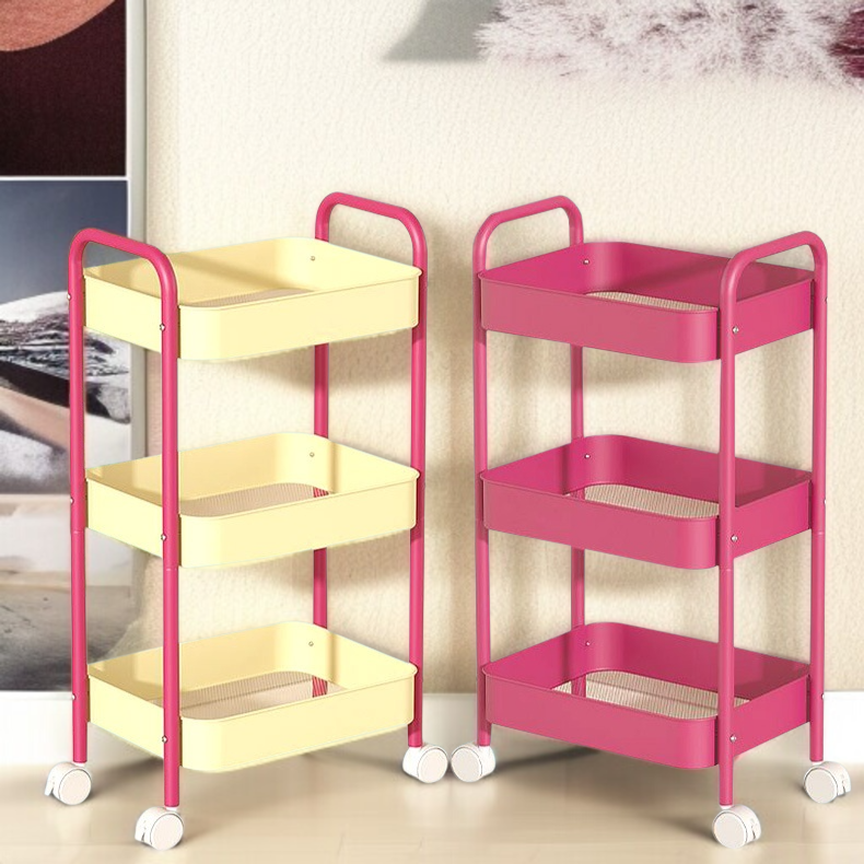 욕실 펀칭 패션 이동식 카트 선반 탄소강 그물 바구니 선반