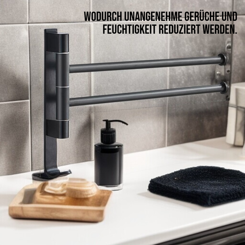 Lochfrei Raum Aluminium Toilette Wandhänger Rotierender Handtuchhalter