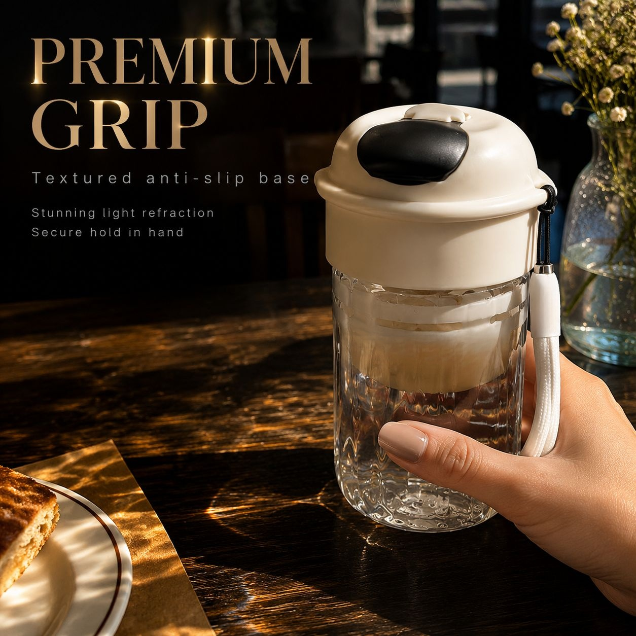 Cute Girl Glass Straw Cup, Stylish Office Tea and Coffee Mug