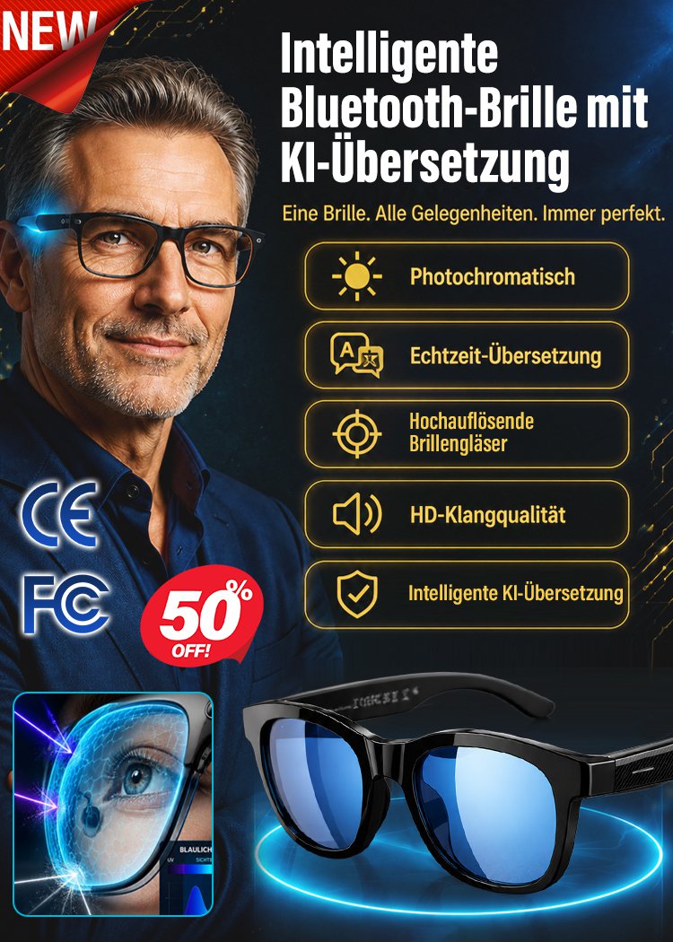  Intelligente Brille mit Zoom, Farbwechsel und Echtzeit-AI-Übersetzung