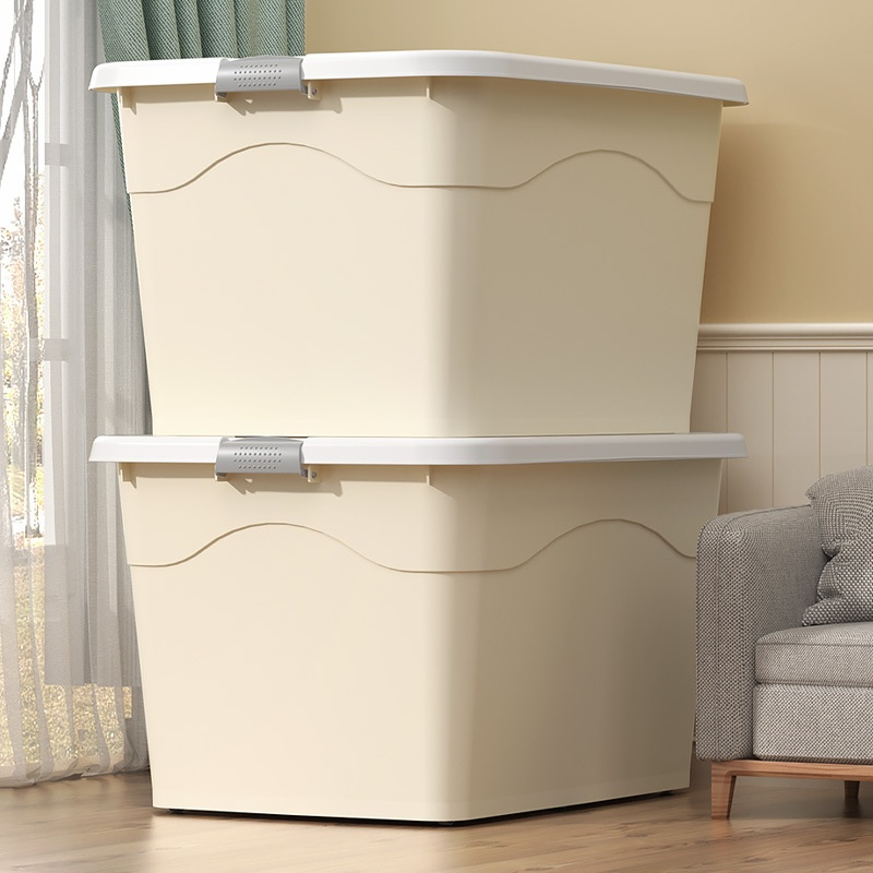 Grand bac de rangement en plastique avec couvercle