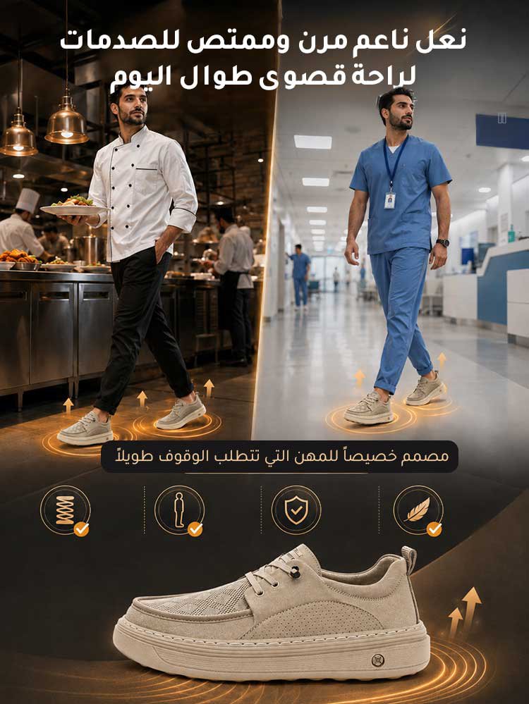 حذاء كاجوال رجالي مع مقدمة عريضة نعل سميك مرن 