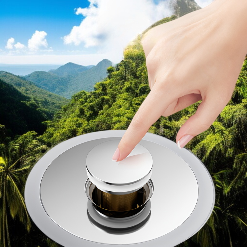 プッシュ式洗面台水漏れプラグステンレススチールバウンスコア洗面台シンク排水口消臭ユニバーサルアーティファクト