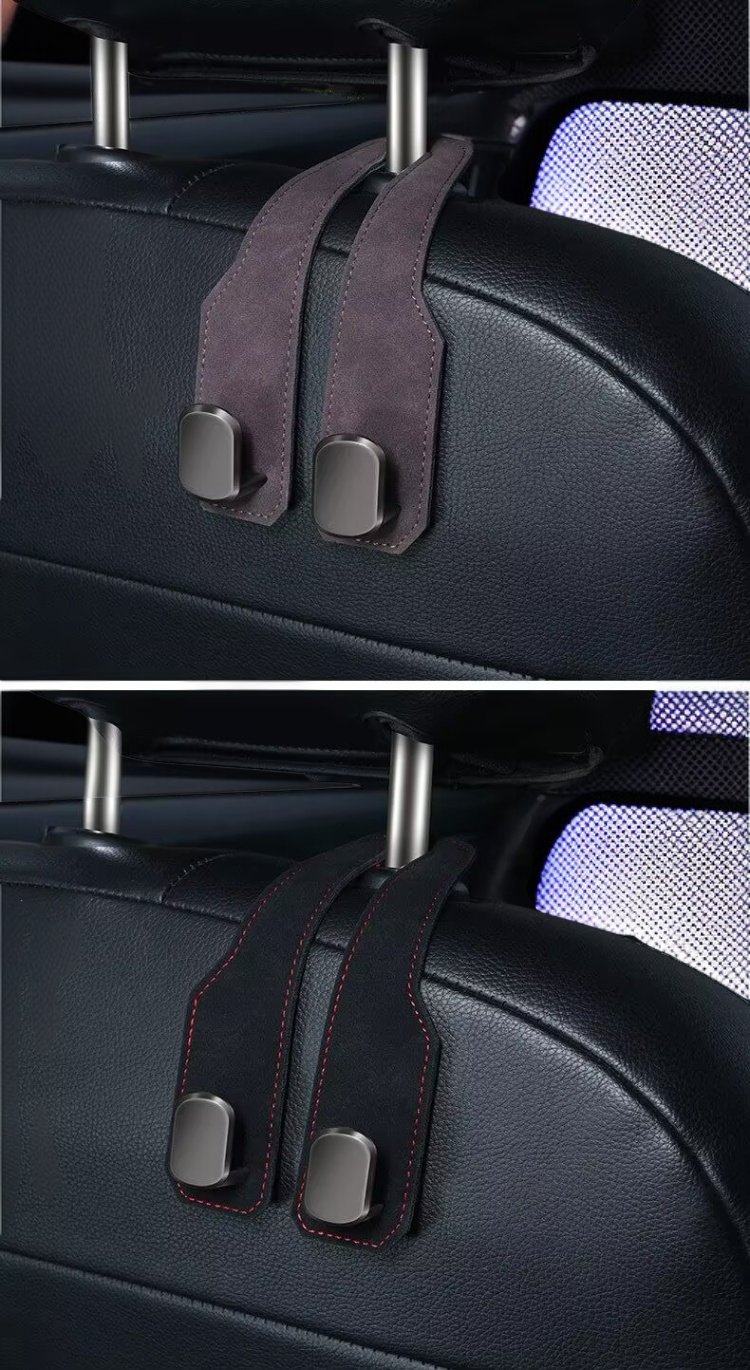 Car interior organization with seat hooks