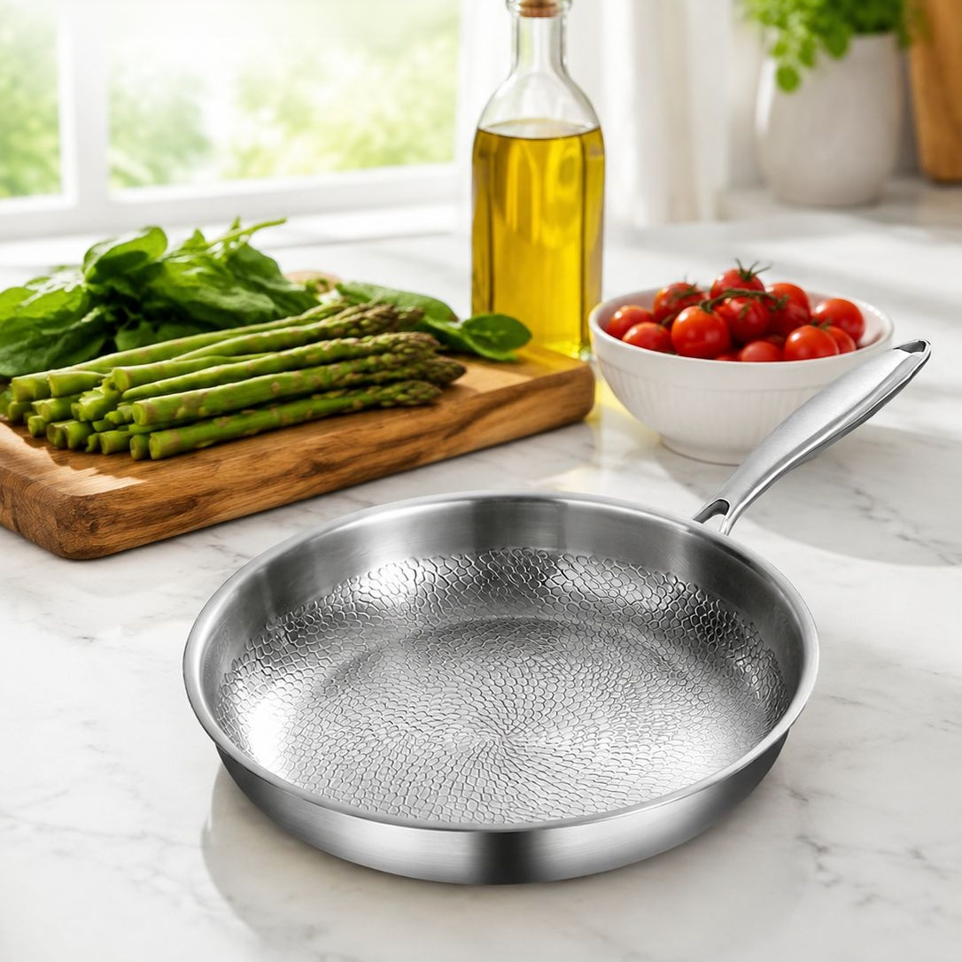 Uncoated Non-Stick Frying Pan