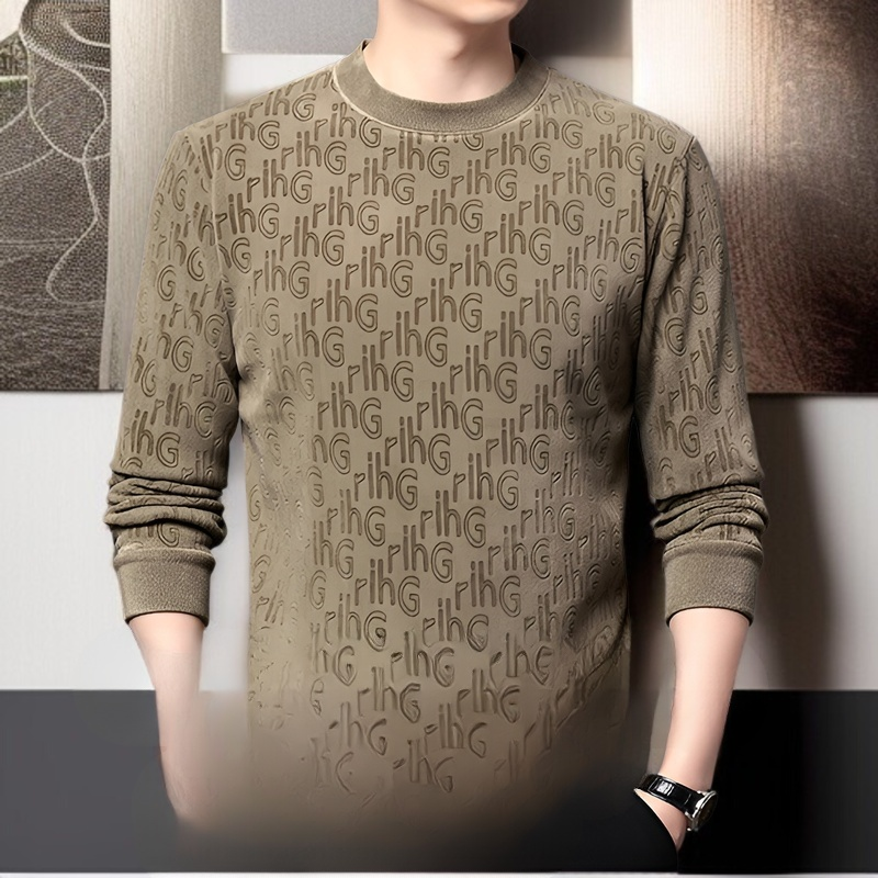 캐주얼 패션 남성 상의 자카드 라운드 긴팔 후드 기모 기모 레깅스 상의