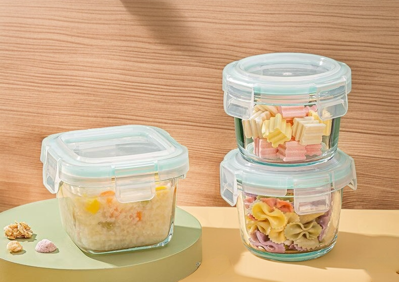 고붕 실리콘 내열 유리 도시락 전체 모습