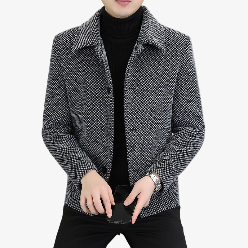 남자 기모직 재킷 도톰 기모직 재킷 데일리 통근 캐주얼 상의 가을 겨울 숏 코트