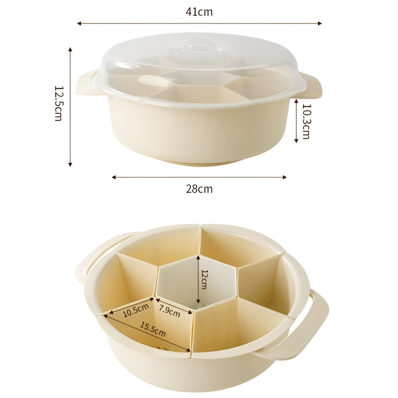 จานแบ่งหลายฟังก์ชันสำหรับใส่อาหารและหม้อ