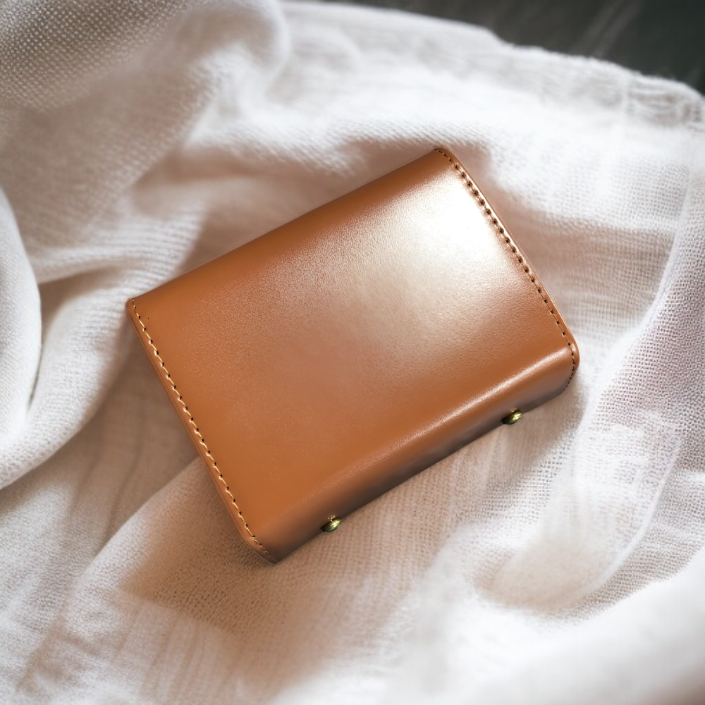 천연 가죽 아코디언 카드 홀더