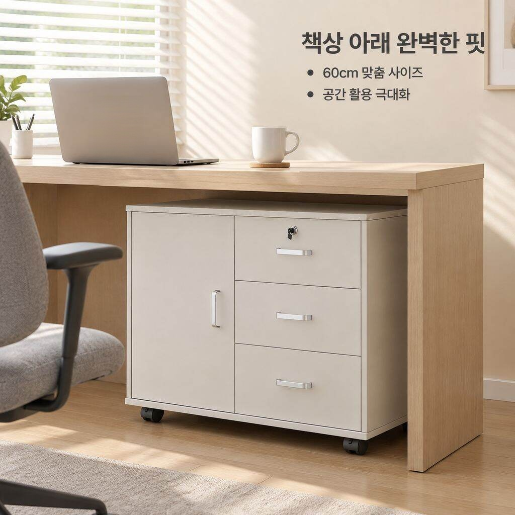 사무실 책상 아래 서랍 파일 캐비닛 수납 캐비닛 원목 낮은 캐비닛