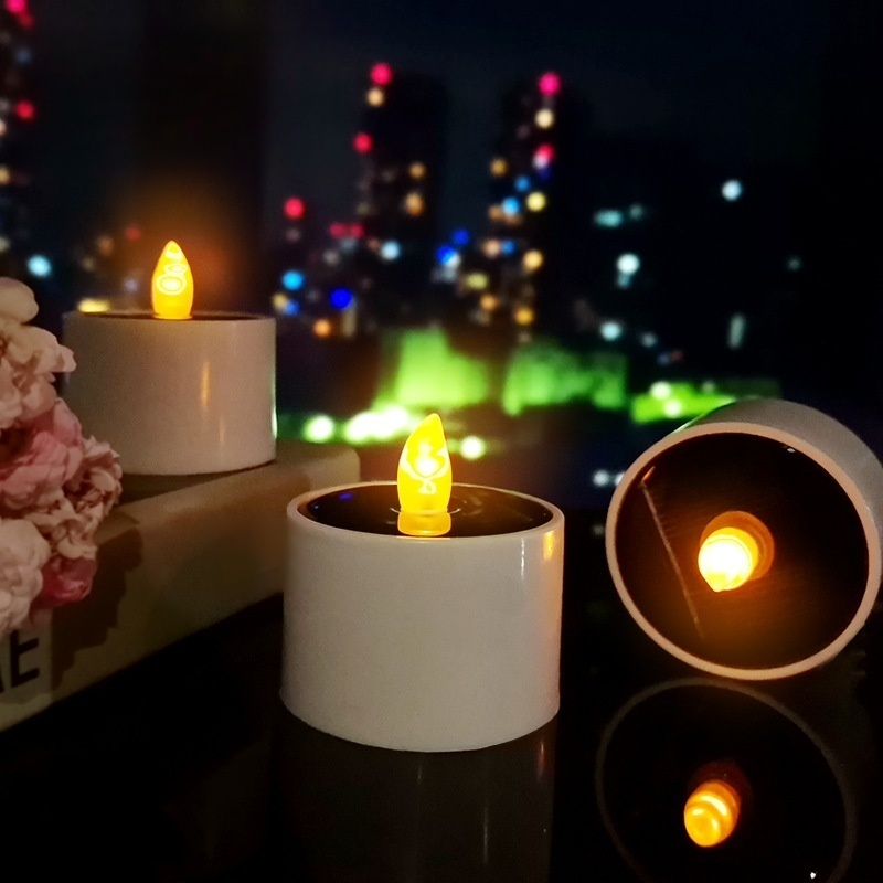 Solar-powered candle night light