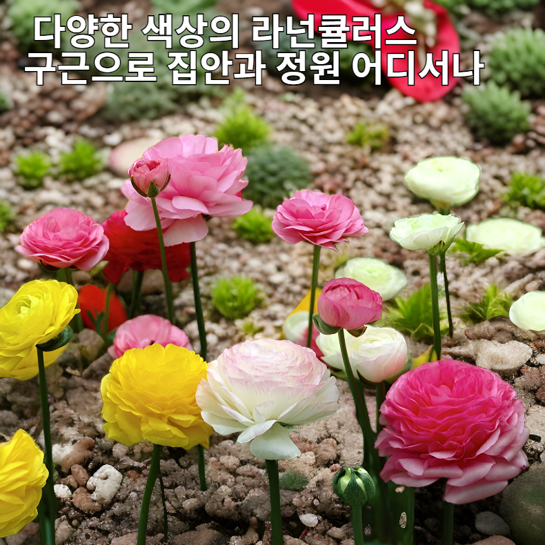 라넌큘러스 구근 다양한 색상 실내외 정원 재배용