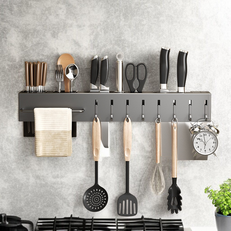 Multifunktionaler Küchenorganisator aus Edelstahl NoPunchWandhalterung EdelstahlOrganizer Wandregal 