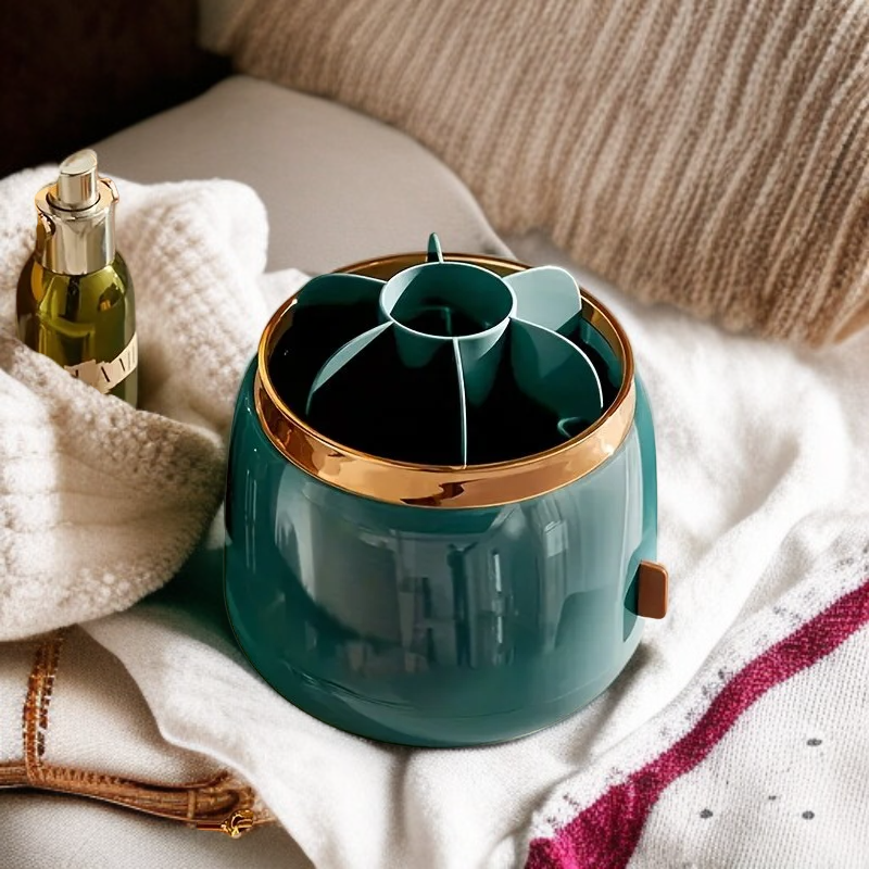 360도 회전 방진 뚜껑 메이크업 브러시 정리대 데스크톱