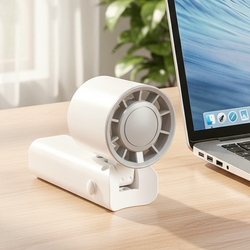 Ventilateur portable pliable à main, USB, à turbine, à accrocher au cou, pour bureau