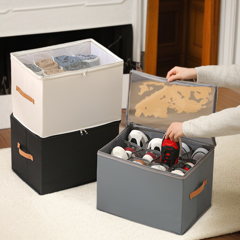 Caja para almacenar botas con ventana transparente