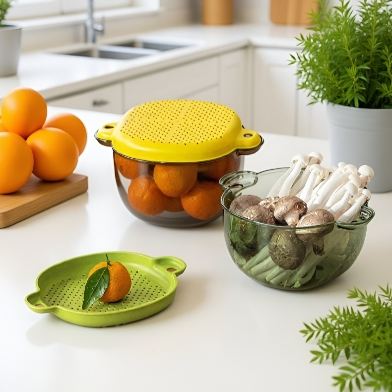 Transparent drain basket with lid