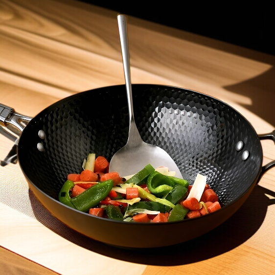 Humanized Handle Healthy Nonstick Wok for All Stovetops