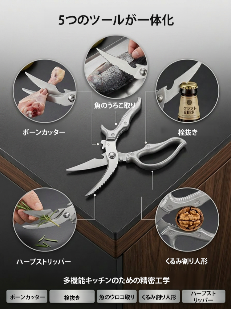 ドイツ精密多機能キッチン骨ばさみ