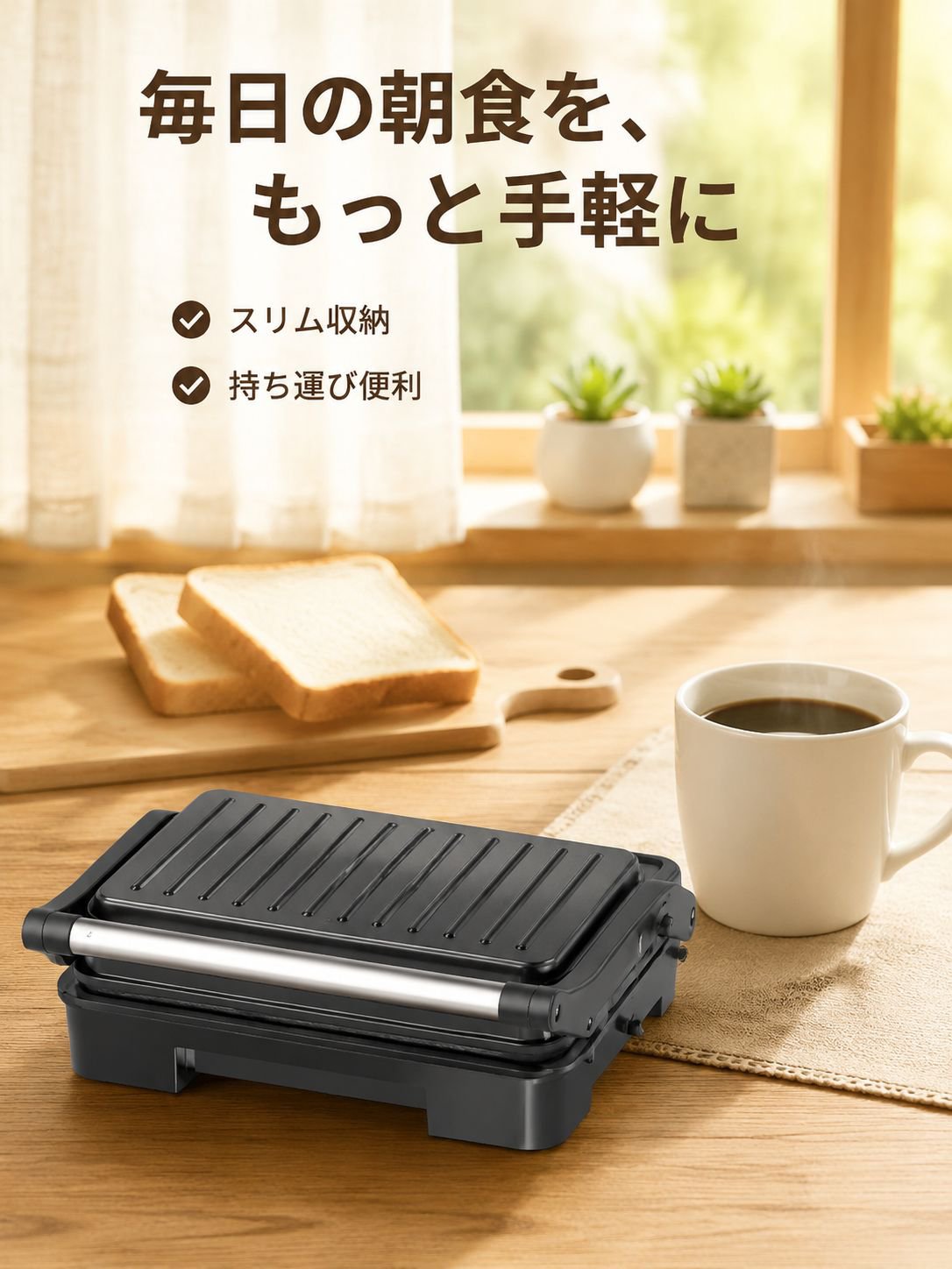 ポータブルサンドイッチ朝食メーカー