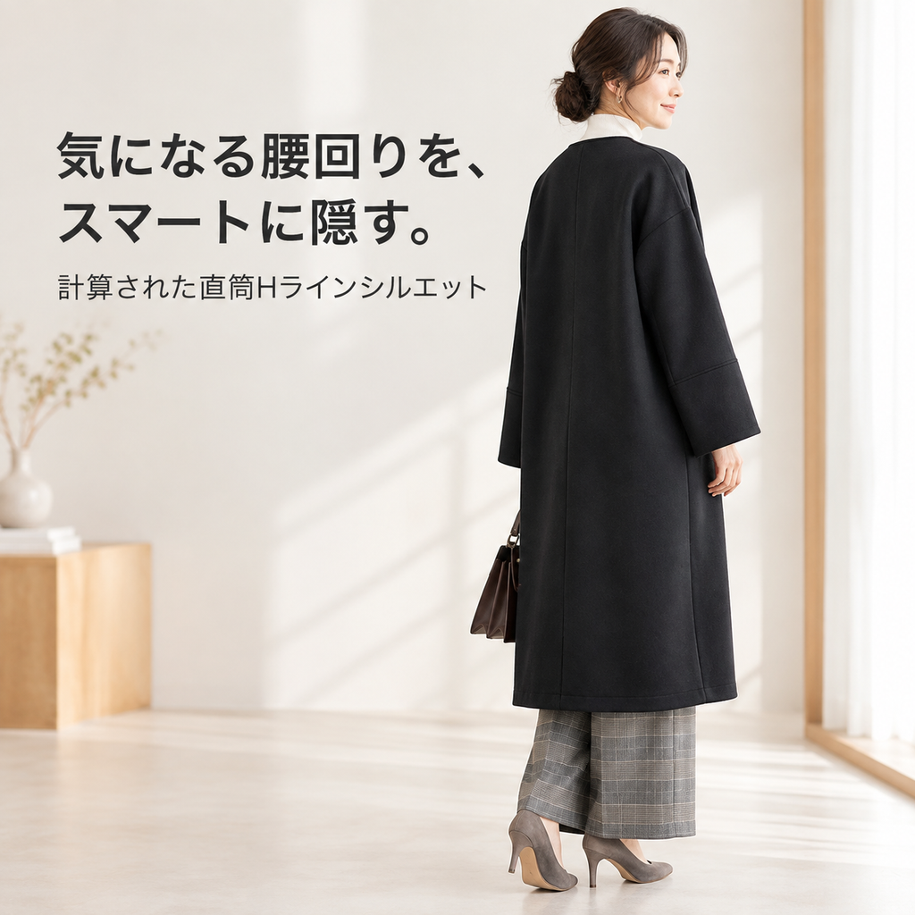 通勤スタイル無地レディースコート春秋冬