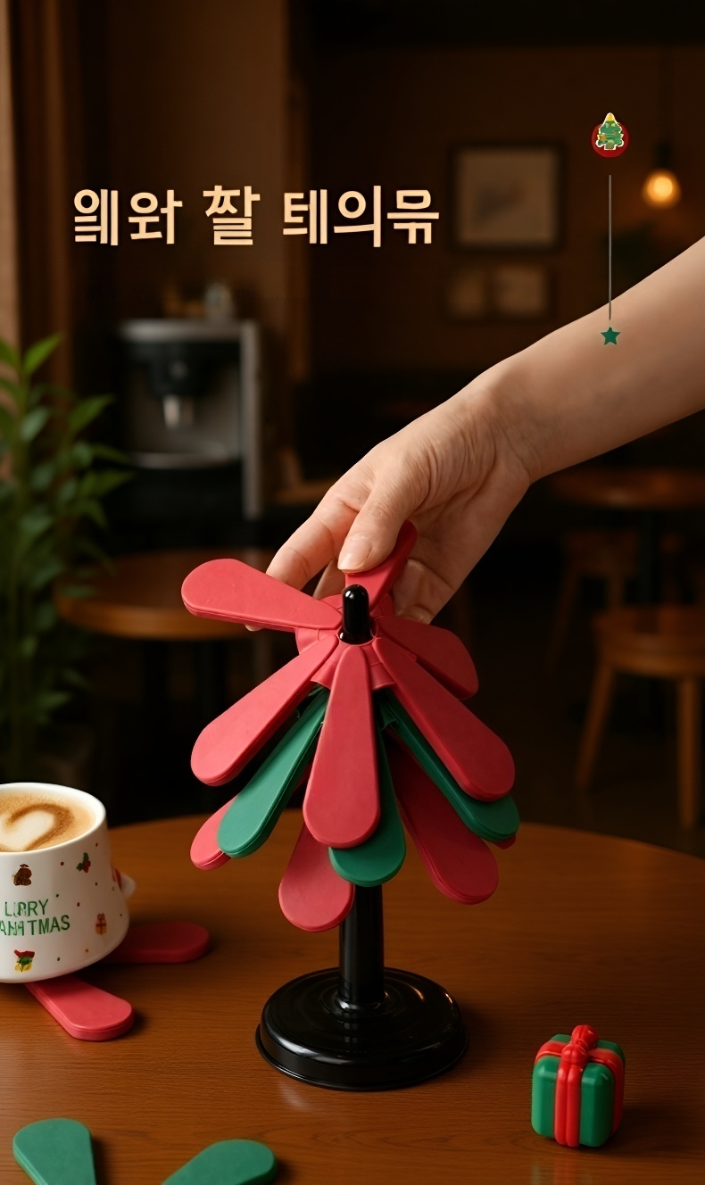 미끄럼 방지 실리콘 크리스마스 트리 매트 디테일