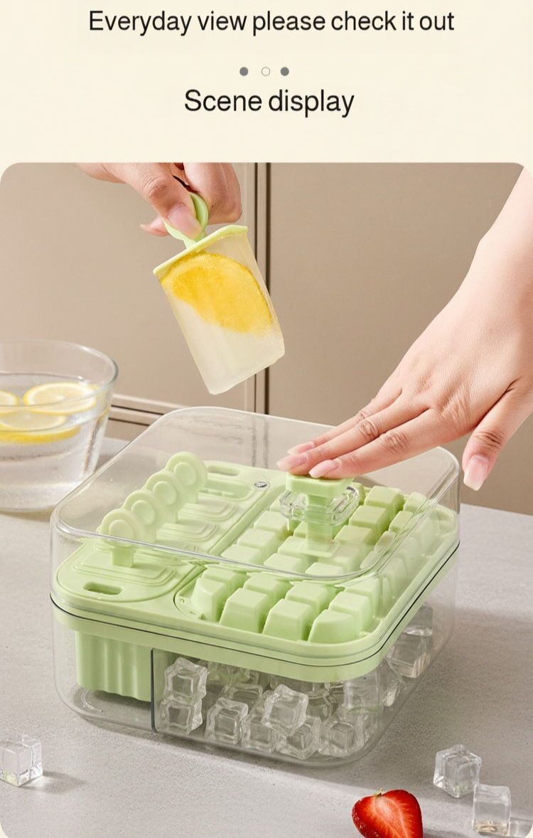 Durable ice cube maker with ergonomic design