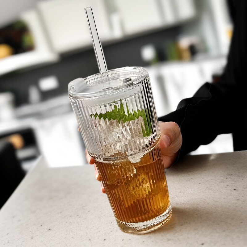 直條紋玻璃冷飲杯