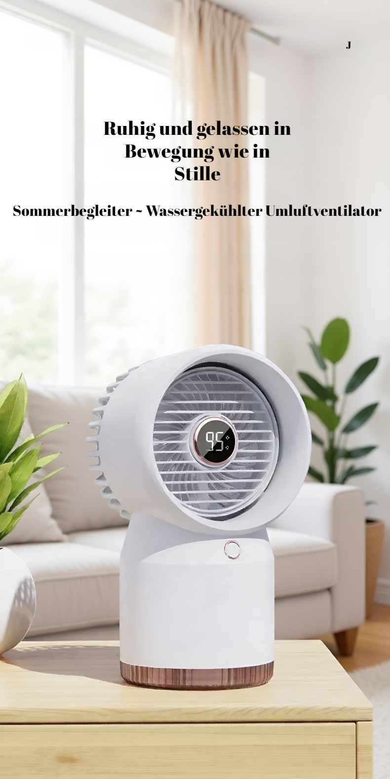 Multifunktionaler Mini-Kühllüfter mit Befeuchter auf dem Schreibtisch